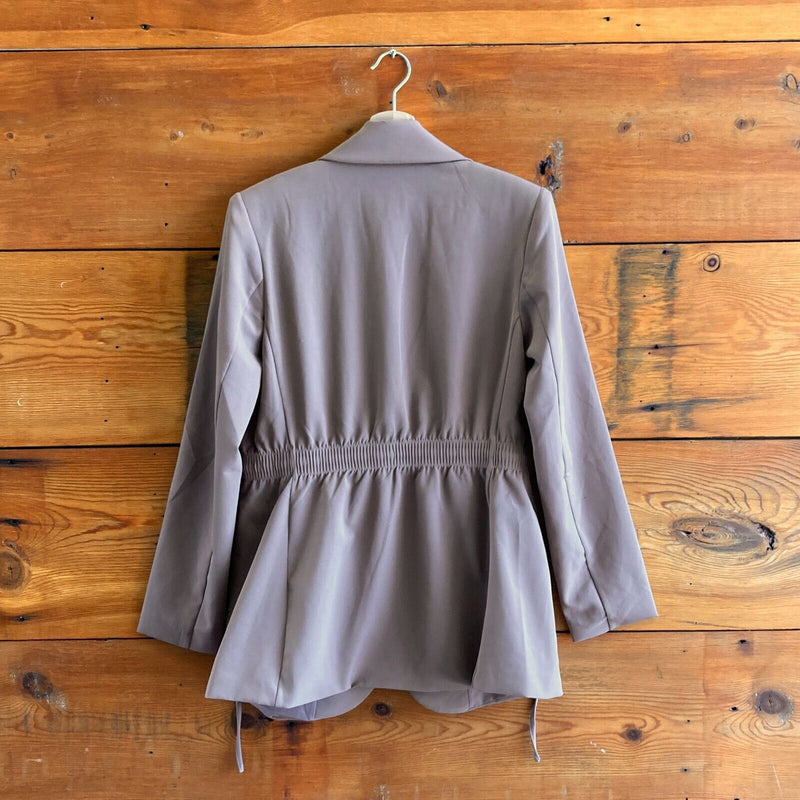 10 - Athleta Brown Endless Primatwill #860105 Open Front Blazer Jacket 0824AT