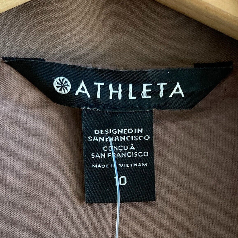 10 - Athleta Brown Endless Primatwill #860105 Open Front Blazer Jacket 0824AT