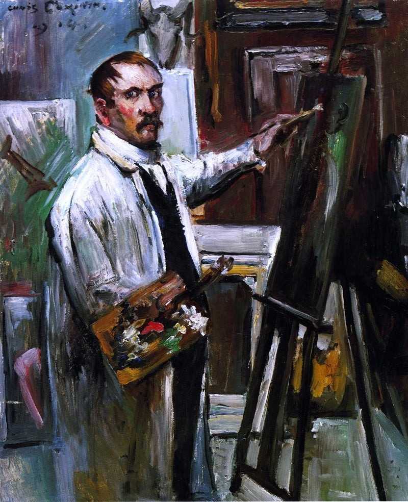 Self Portrait in the Studio by Lovis Corinth - Hand Painted Oil Painting
