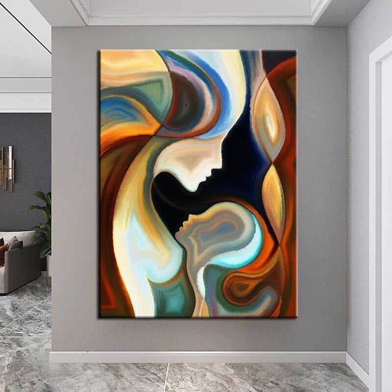 Hand Painted Oil Painting Modern Figures Abstract on Canvas