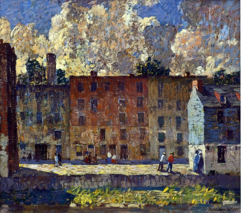 A Row of Tenements by Robert Spencer - Hand Painted Oil Painting