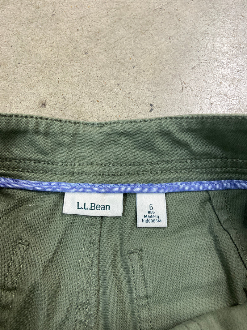 VTG Wmns LL Bean Olive Outdoor Hiking Cargo Pants Sz 6