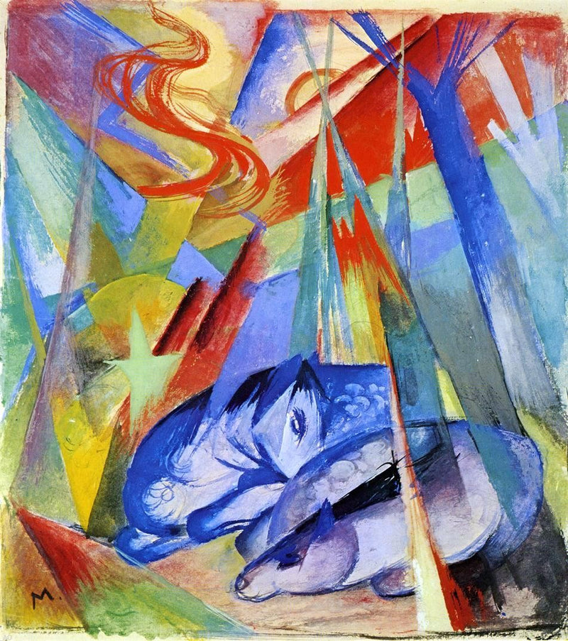 Sleeping Animals by Franz Marc - Hand Painted Oil Painting