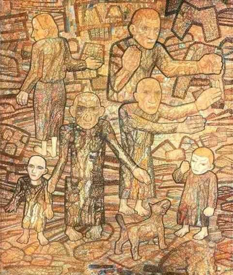 After the Raid by Pavel Filonov - Hand Painted Oil Painting