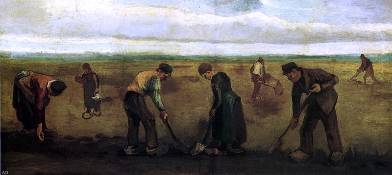 Farmers Planting Potatoes by Vincent Van Gogh - Hand Painted Oil Painting