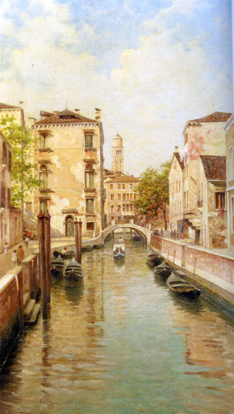 A Canal in Venice by Rafael Senet - Hand Painted Oil Painting