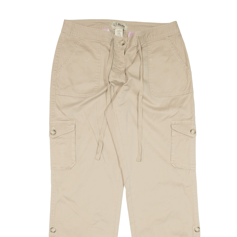 LL BEAN Cargo Y2K Trousers Beige Regular Straight Womens W30 L28