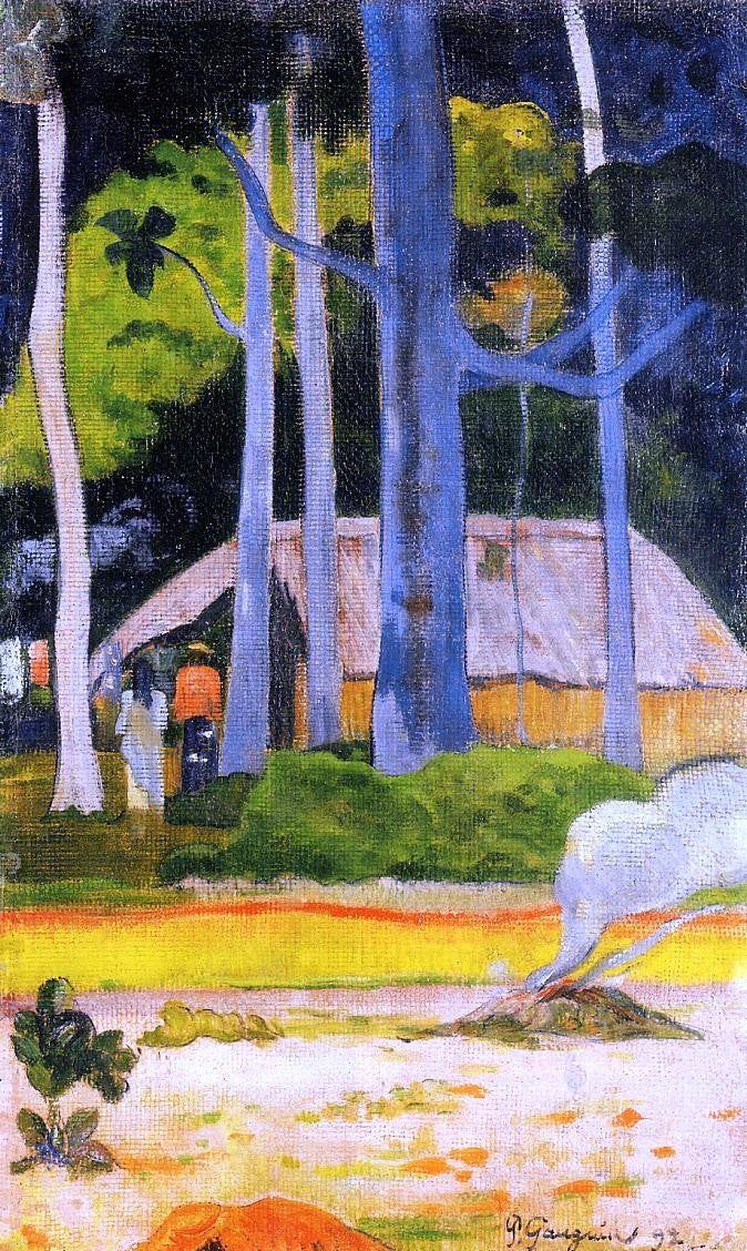 A Cabin under the Trees by Paul Gauguin - Hand Painted Oil Painting