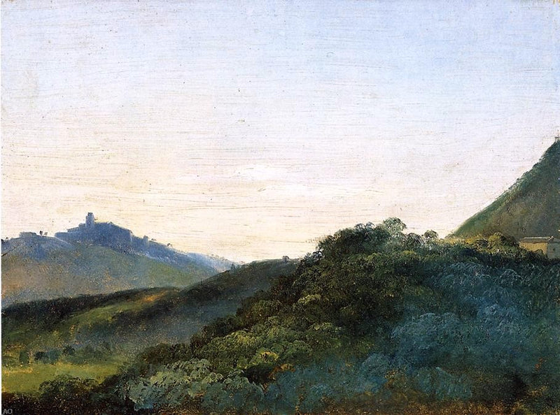 Italian Hills at Dawn by Francois-Marius Granet - Hand Painted Oil Painting