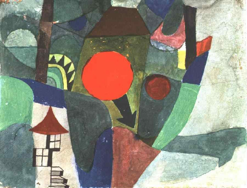 With the Setting Sun by Paul Klee - Hand Painted Oil Painting