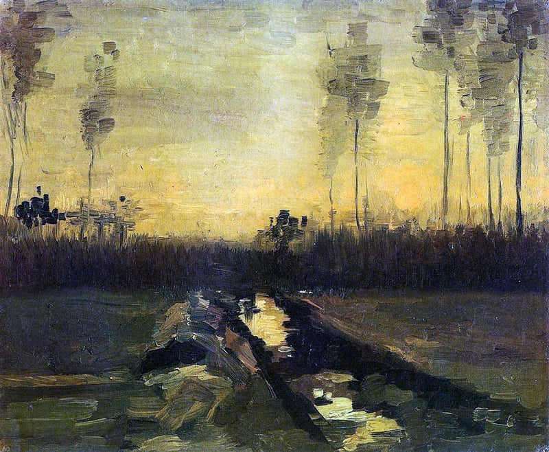 Landscape at Dusk by Vincent Van Gogh - Hand Painted Oil Painting