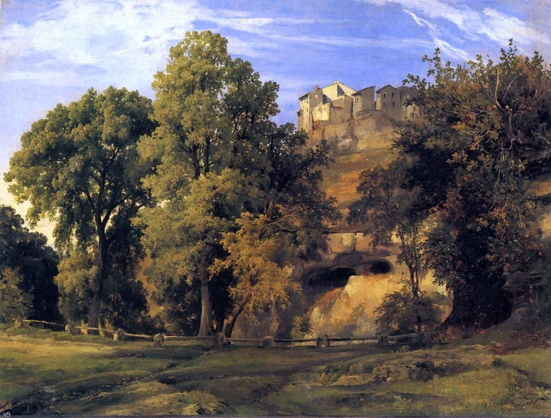 View of Marino, Morning by Jacques-Raymond Brascassat - Hand Painted Oil Painting