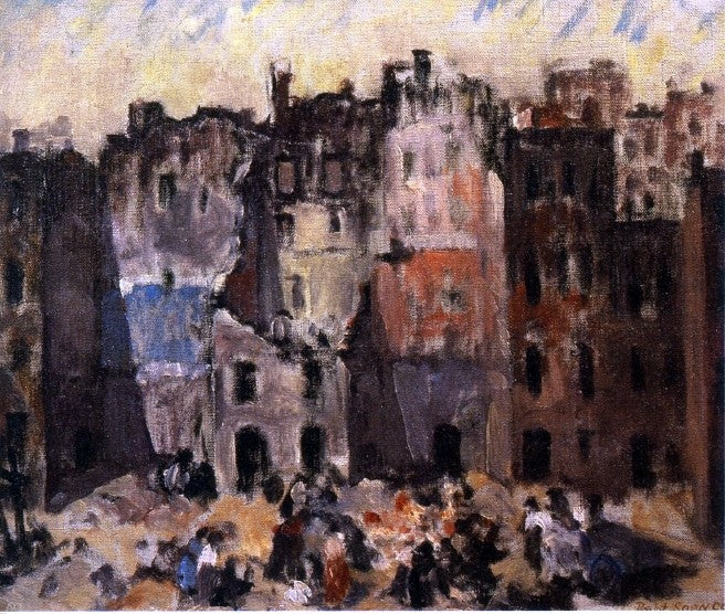 Torn Out Buildings by Robert Spencer - Hand Painted Oil Painting