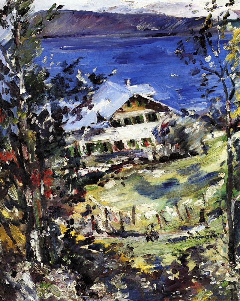 The Walchensee, Country House with Washing on the Line by Lovis Corinth - Hand Painted Oil Painting