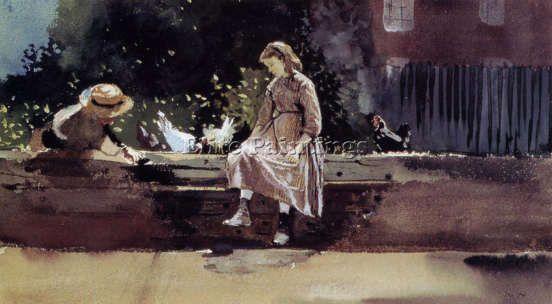 WINSLOW HOMER THE FARMYARD WALL ARTIST PAINTING REPRODUCTION HANDMADE OIL CANVAS