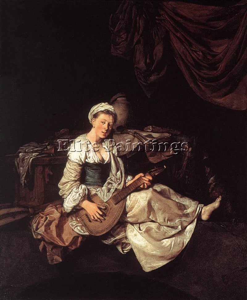HOLLAND BEGA CORNELIS THE LUTE PLAYER ARTIST PAINTING REPRODUCTION HANDMADE OIL