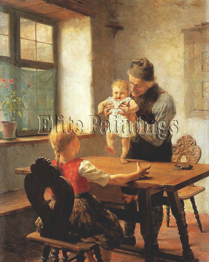 FAMOUS PAINTINGS FIRST STEPS IAKOVIDIS 64X50 ARTIST PAINTING HANDMADE OIL CANVAS