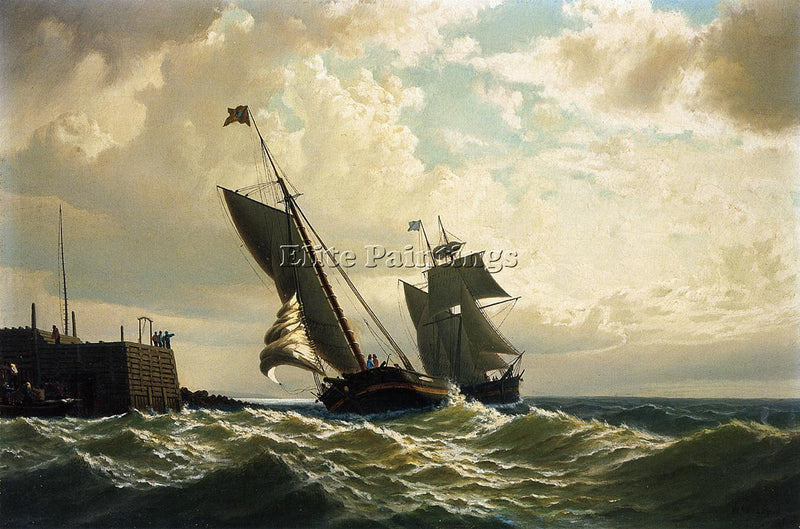 WILLIAM BRADFORD MAKING HARBOR ARTIST PAINTING REPRODUCTION HANDMADE OIL CANVAS