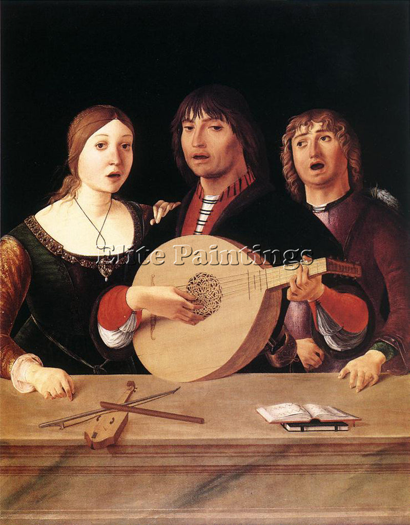 LORENZO COSTA CONCERT ARTIST PAINTING REPRODUCTION HANDMADE OIL CANVAS REPRO ART