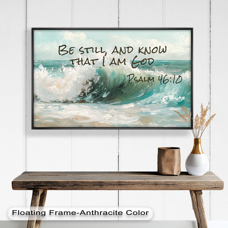 Psalm 46:10 – Be Still and Trust Bible Verse Oil Painting