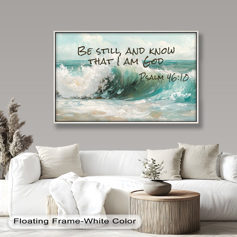 Psalm 46:10 – Be Still and Trust Bible Verse Oil Painting