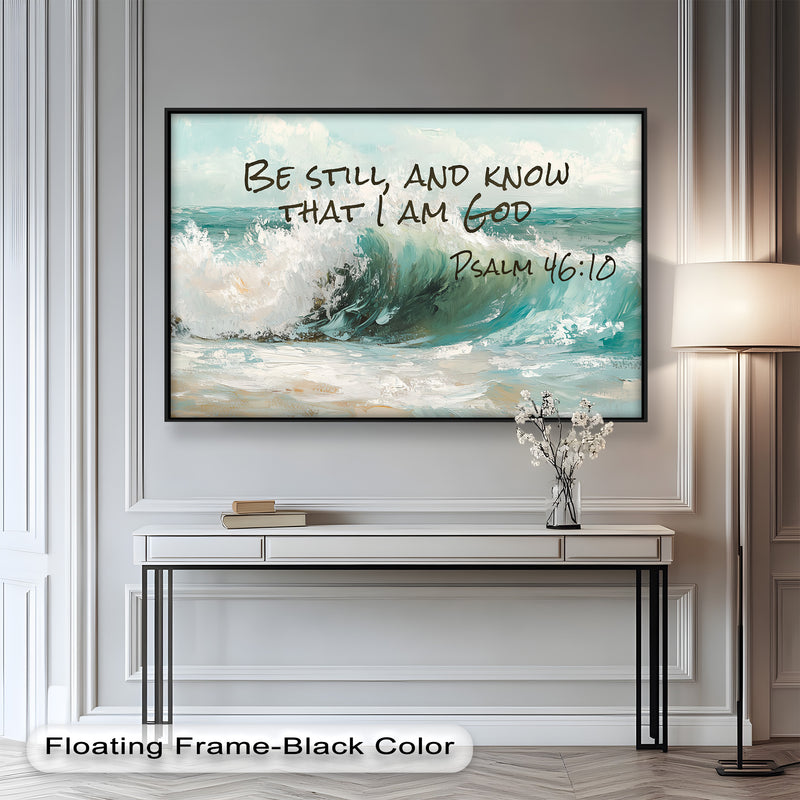 Psalm 46:10 – Be Still and Trust Bible Verse Oil Painting