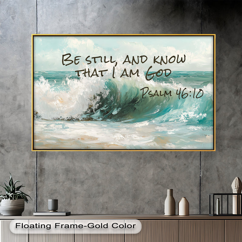 Psalm 46:10 – Be Still and Trust Bible Verse Oil Painting
