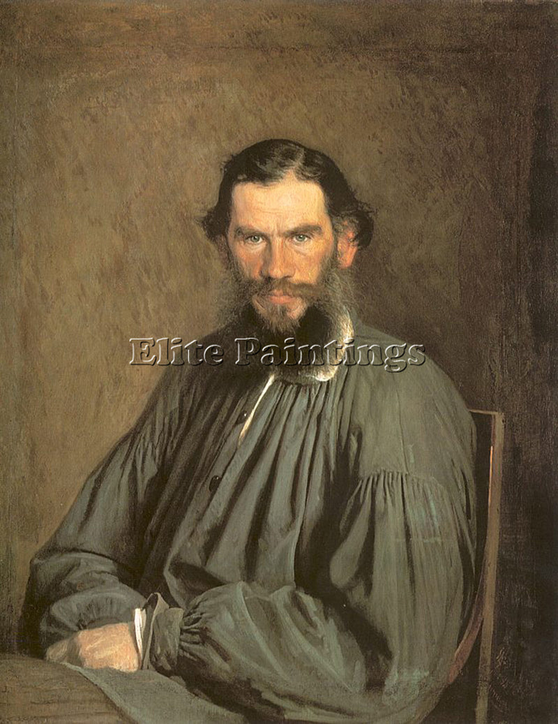 IVAN NIKOLAEVICH KRAMSKOY PORTRAIT OF THE WRITER LEO TOLSTOY ARTIST PAINTING OIL