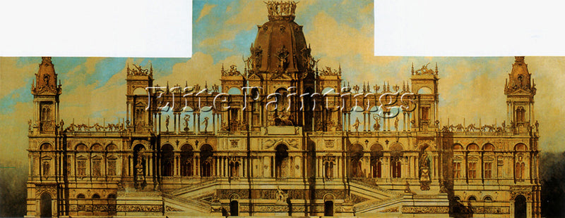 HANS MAKART DESIGN FOR A PALACE FACADE ARTIST PAINTING REPRODUCTION HANDMADE OIL