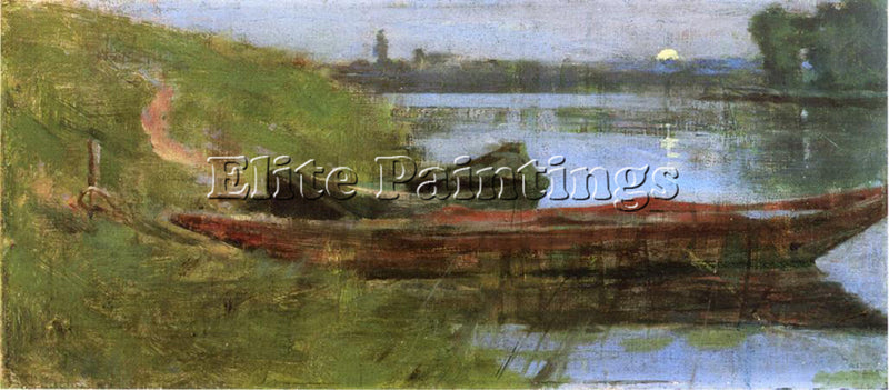 THEODORE ROBINSON TWO BOATS ARTIST PAINTING REPRODUCTION HANDMADE OIL CANVAS ART