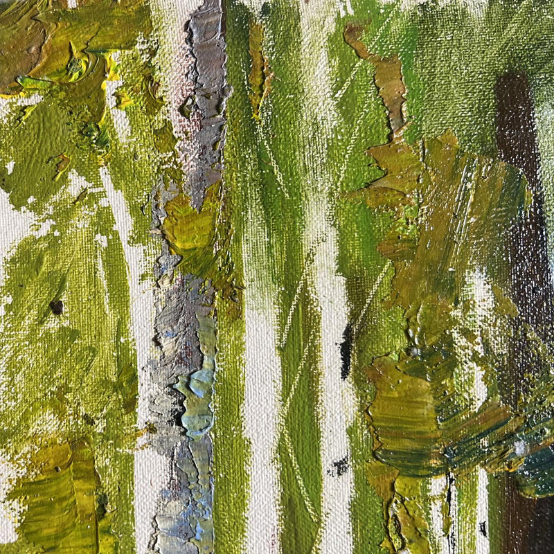 Oil painting Path in the birch forest Boris Serdyuk
