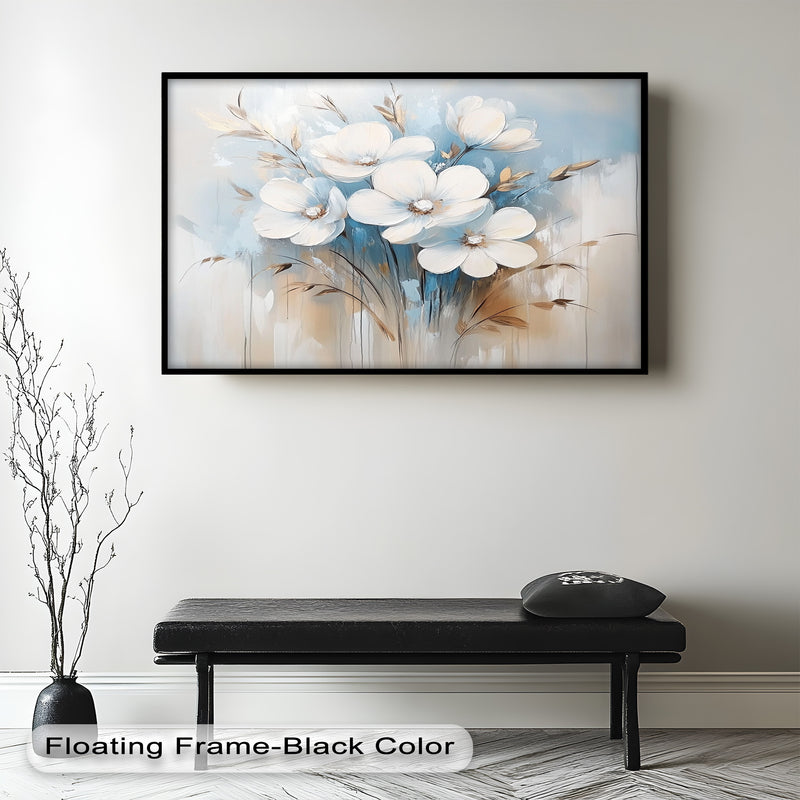 Soft White Blossoms – Floral Oil Painting