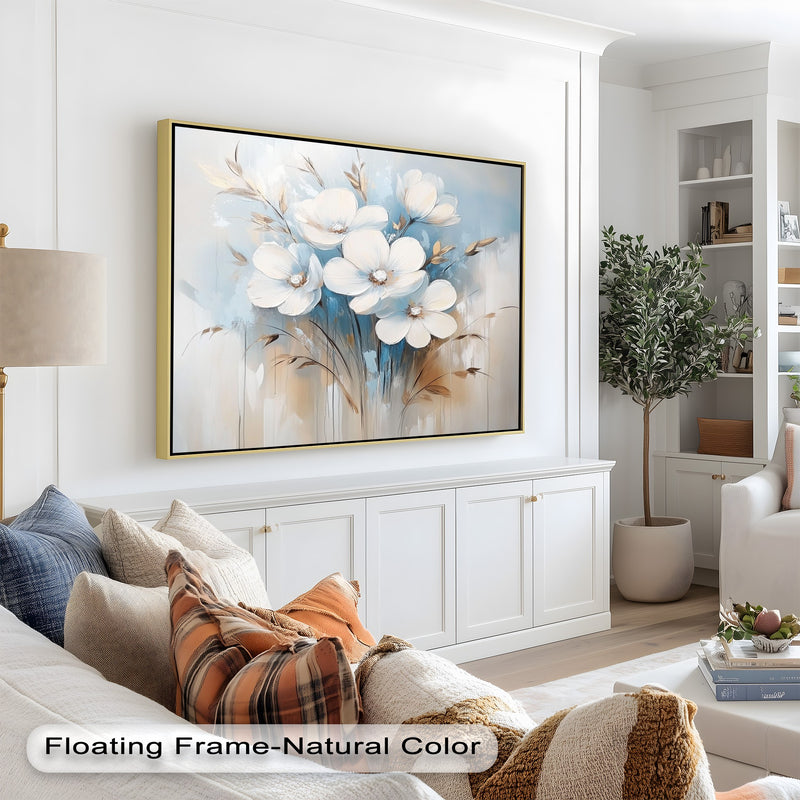 Soft White Blossoms – Floral Oil Painting