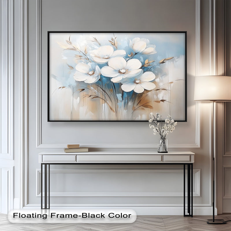 Soft White Blossoms – Floral Oil Painting