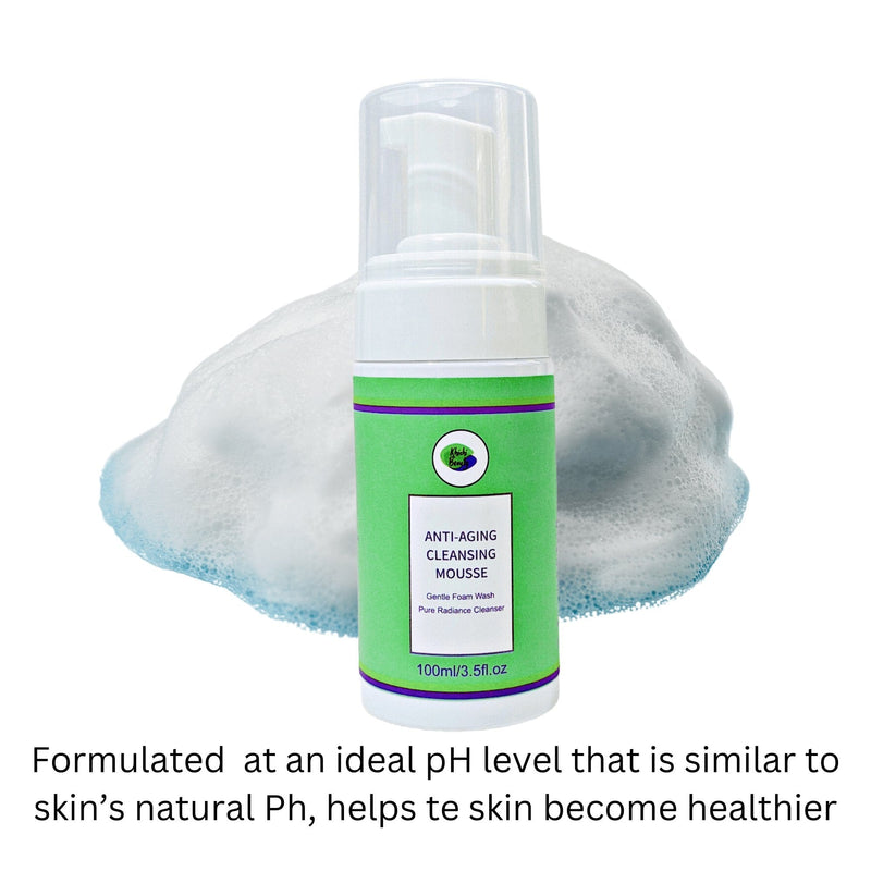 Khichi Beauty Anti-aging Cleansing Mousse, Gentle Foam Wash, Pure Radiance Cleanser 3.5 oz (100ml).