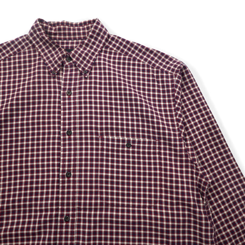 Eddie Bauer 90年代 ビッグサイズ ボタンダウンシャツ L レッド チェック コットン
