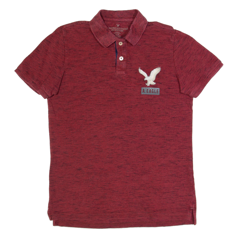 AMERICAN EAGLE Mens Polo Shirt Maroon S