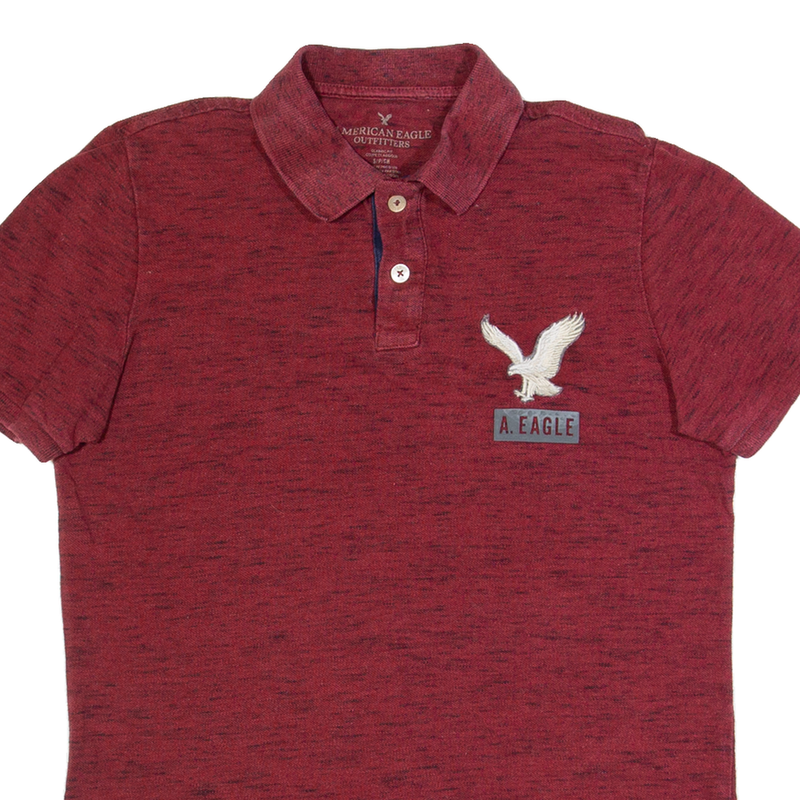 AMERICAN EAGLE Mens Polo Shirt Maroon S