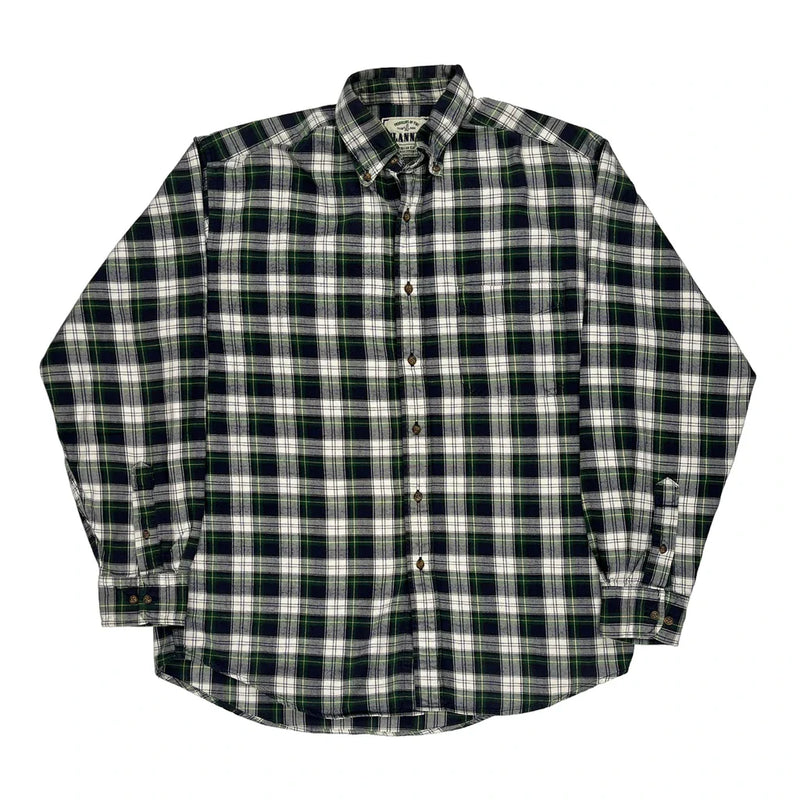 American Eagle Checked Flannel Shirt - Medium Multicoloured Cotton