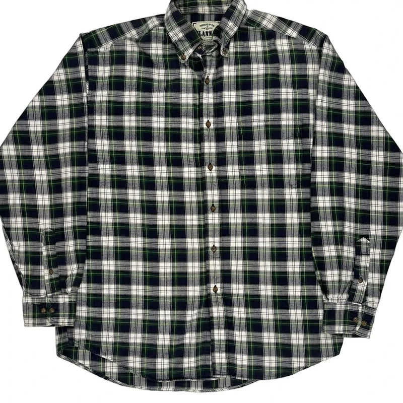 American Eagle Checked Flannel Shirt - Medium Multicoloured Cotton