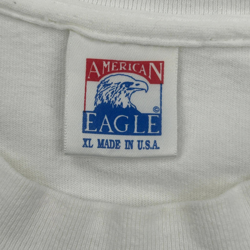 Single Stitch Central Carolina Made In Usa American Eagle Graphic T-Shirt - XL White Cotton