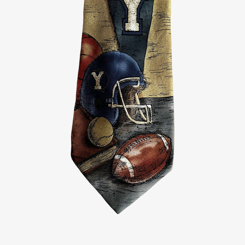 BYU American Football Print Silk Tie