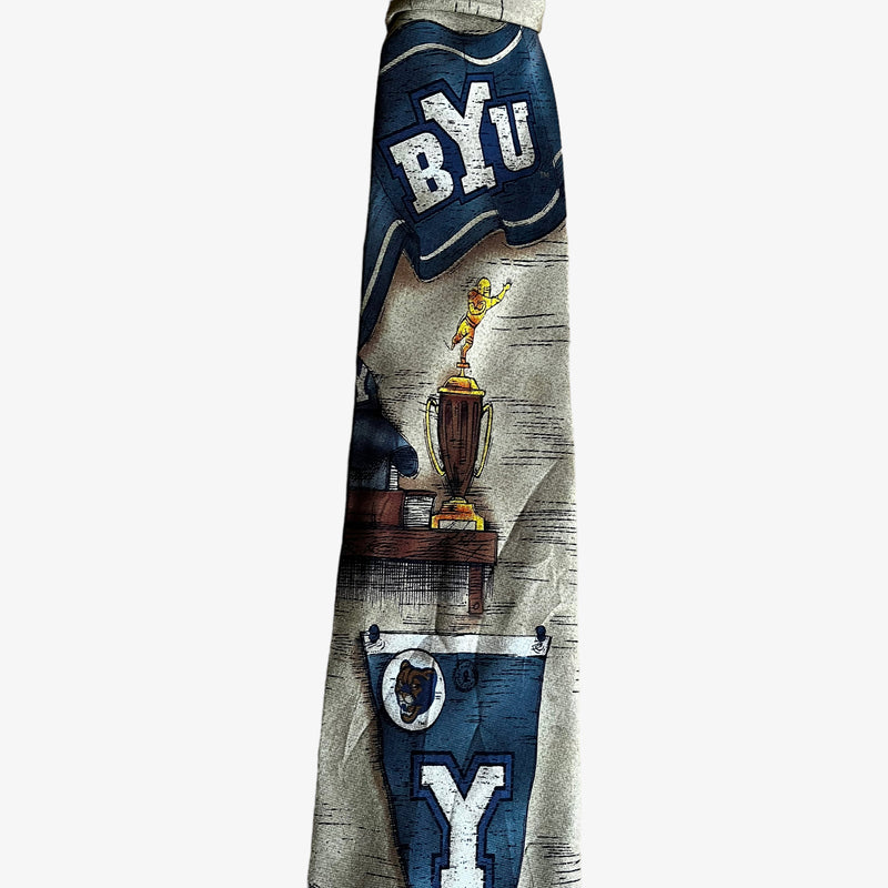 BYU American Football Print Silk Tie