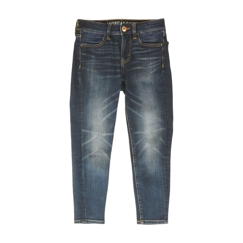 Blue Solid Capri Jeans