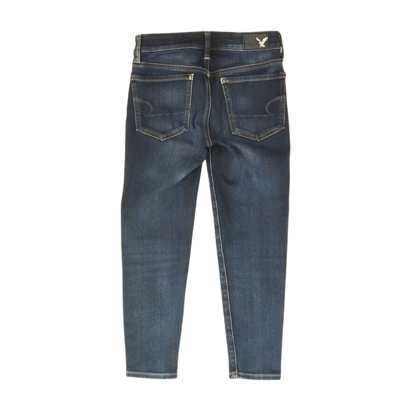 Blue Solid Capri Jeans