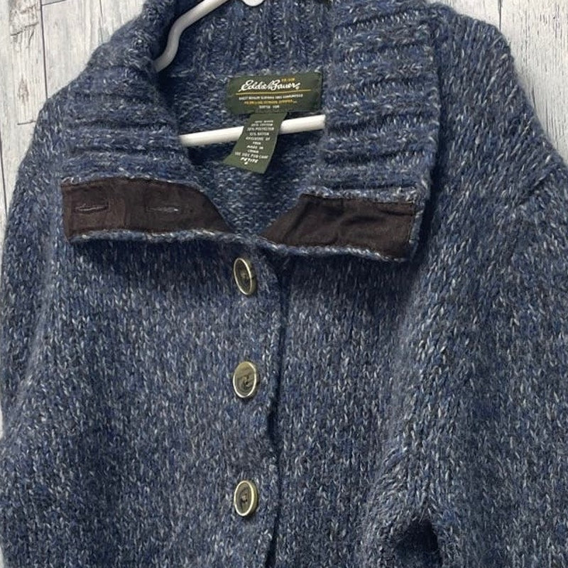 Eddie Bauer Womens Petite Small Wool PolyCotton Button Up Cardigan Sweater
