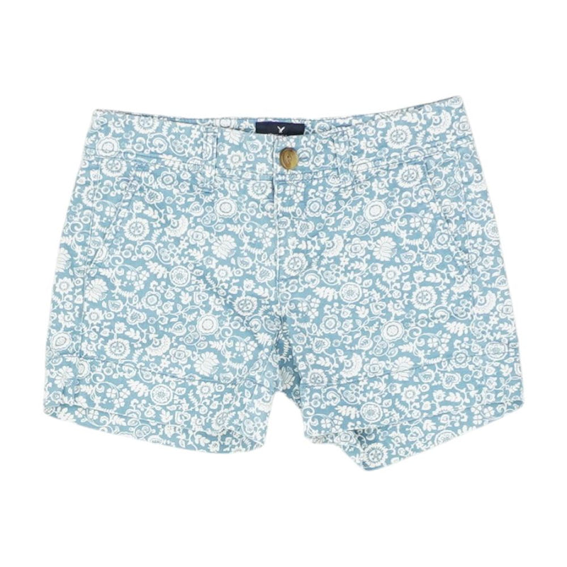 Blue Floral Chino Shorts