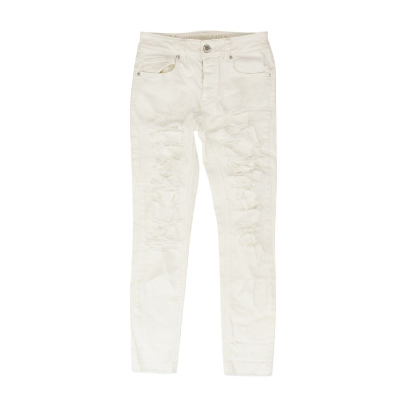 White Solid Skinny Leg Jeans