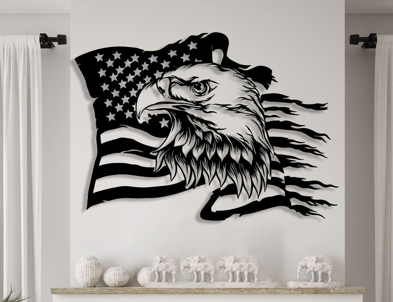 American Eagle Flag Metal Wall Art
