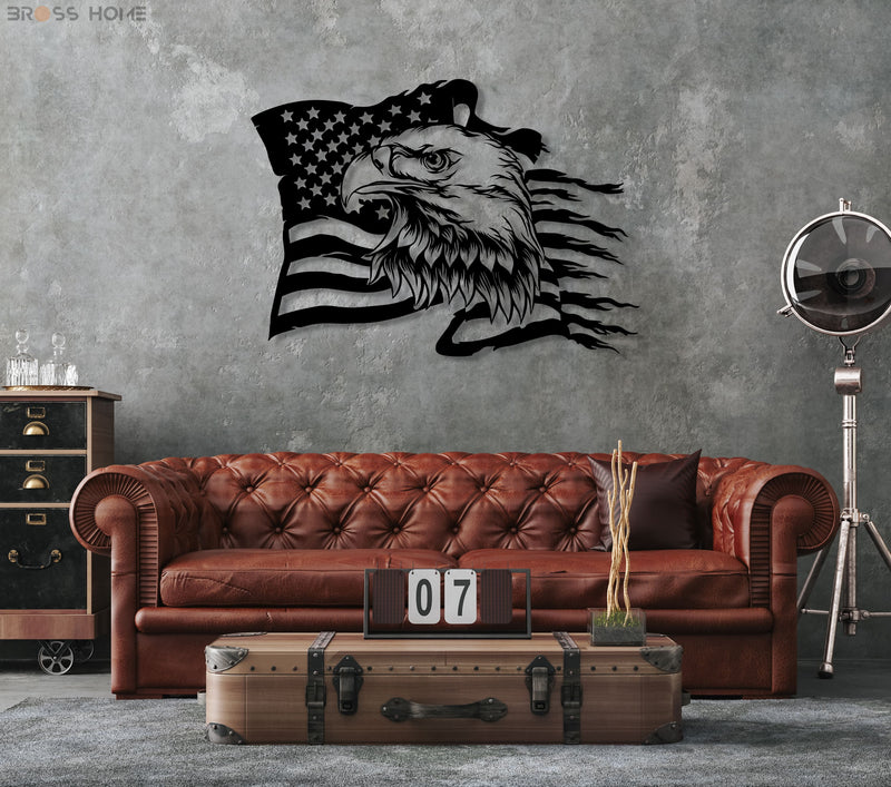 American Eagle Flag Metal Wall Art